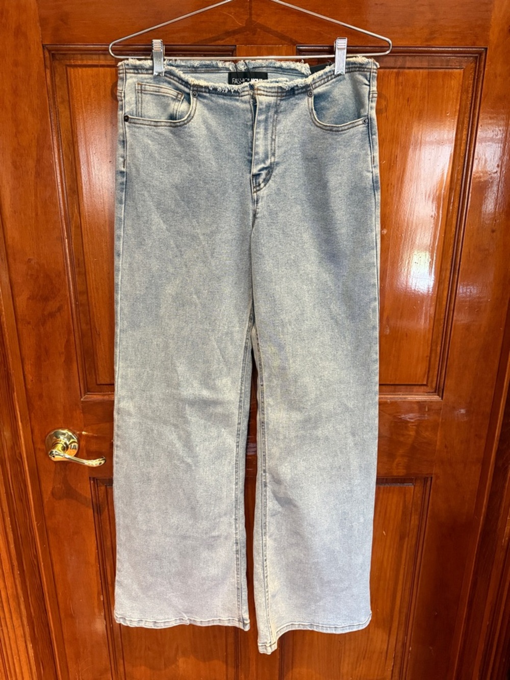 Super Cute Fashion Nova Light Blue Frayed-Waist Denim Skirt